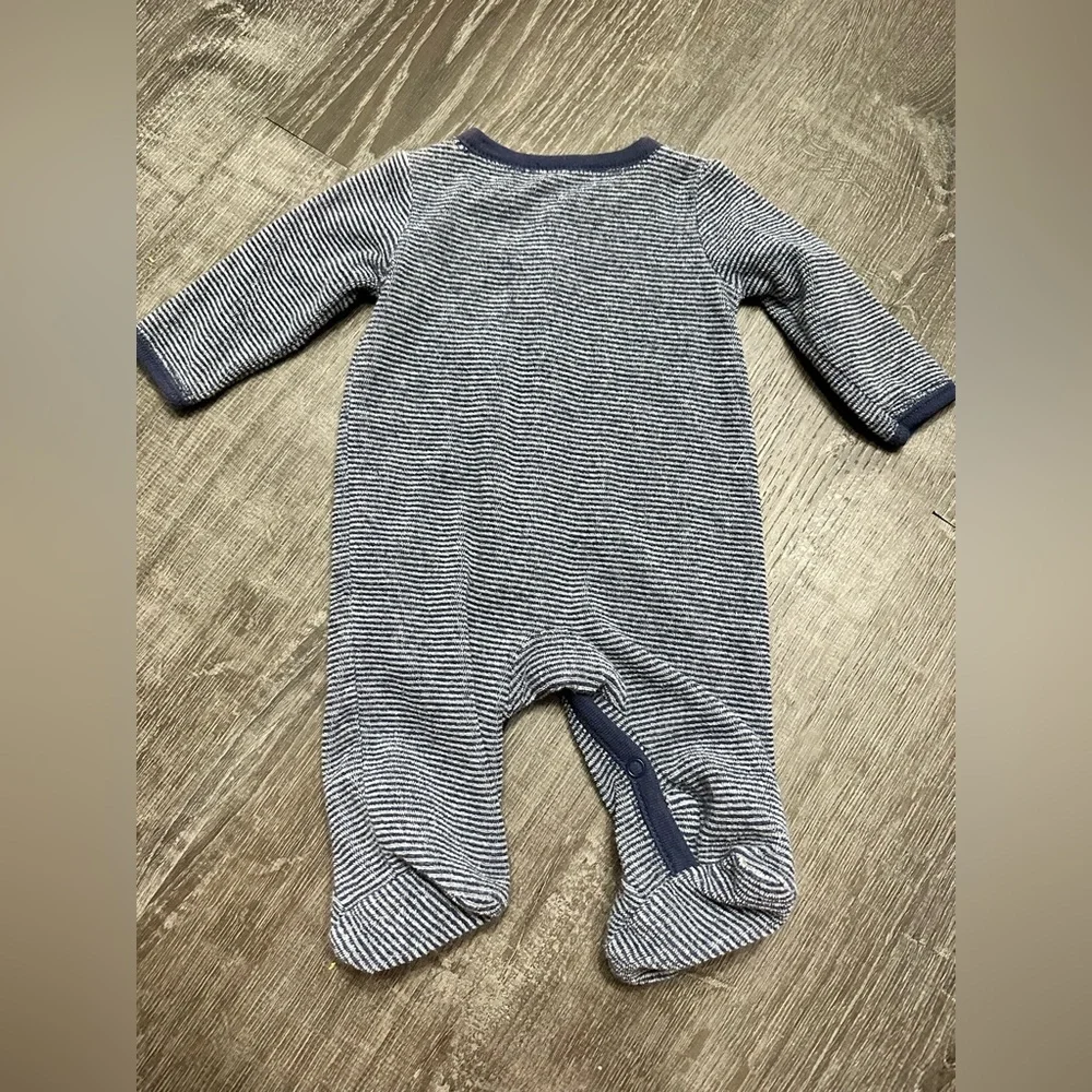 Newborn Blue/White Striped Bear-Baby‎ Sleeper